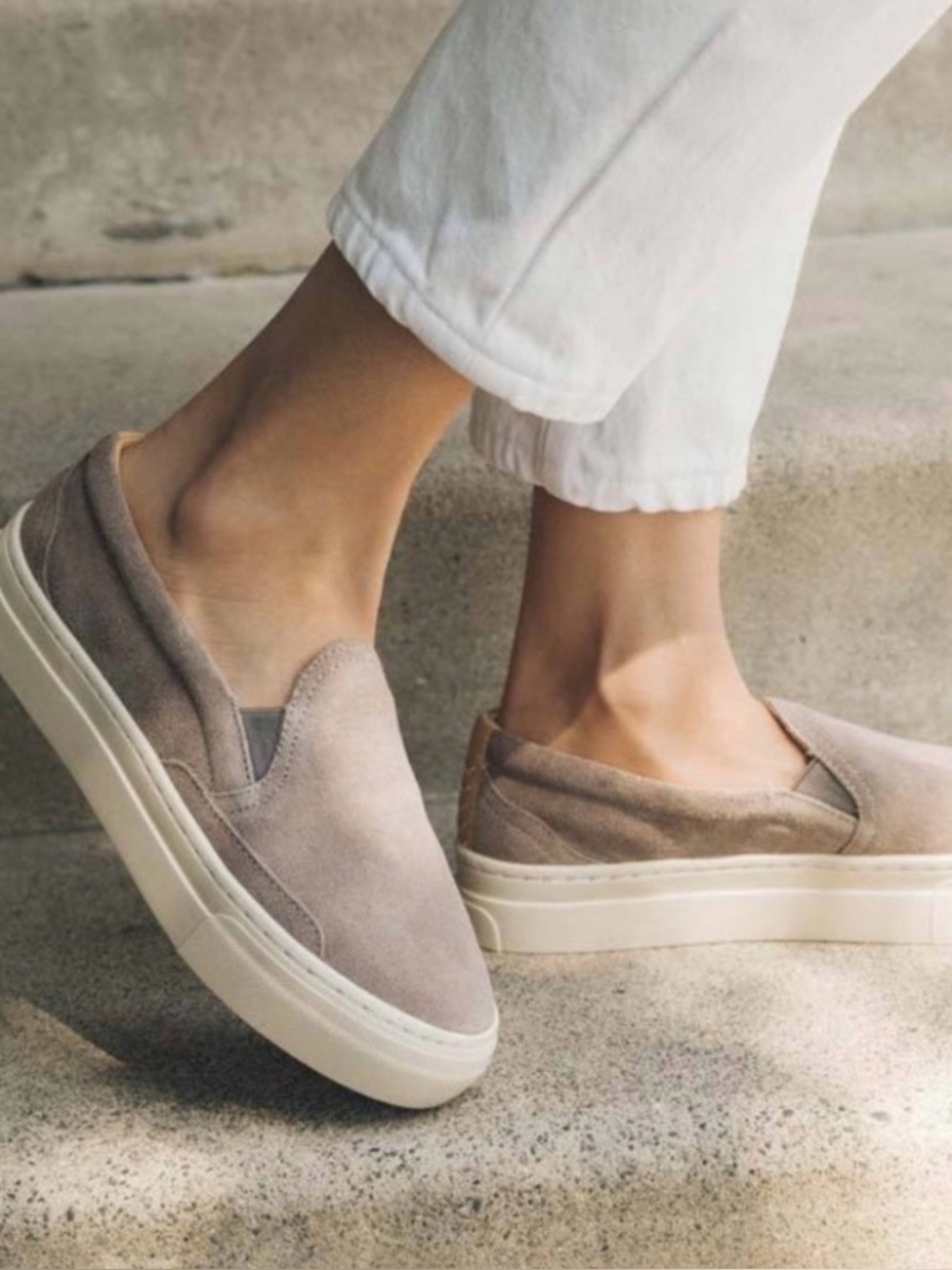 Soludos Bondi Platform Sneaker Suede Grey Women's 9